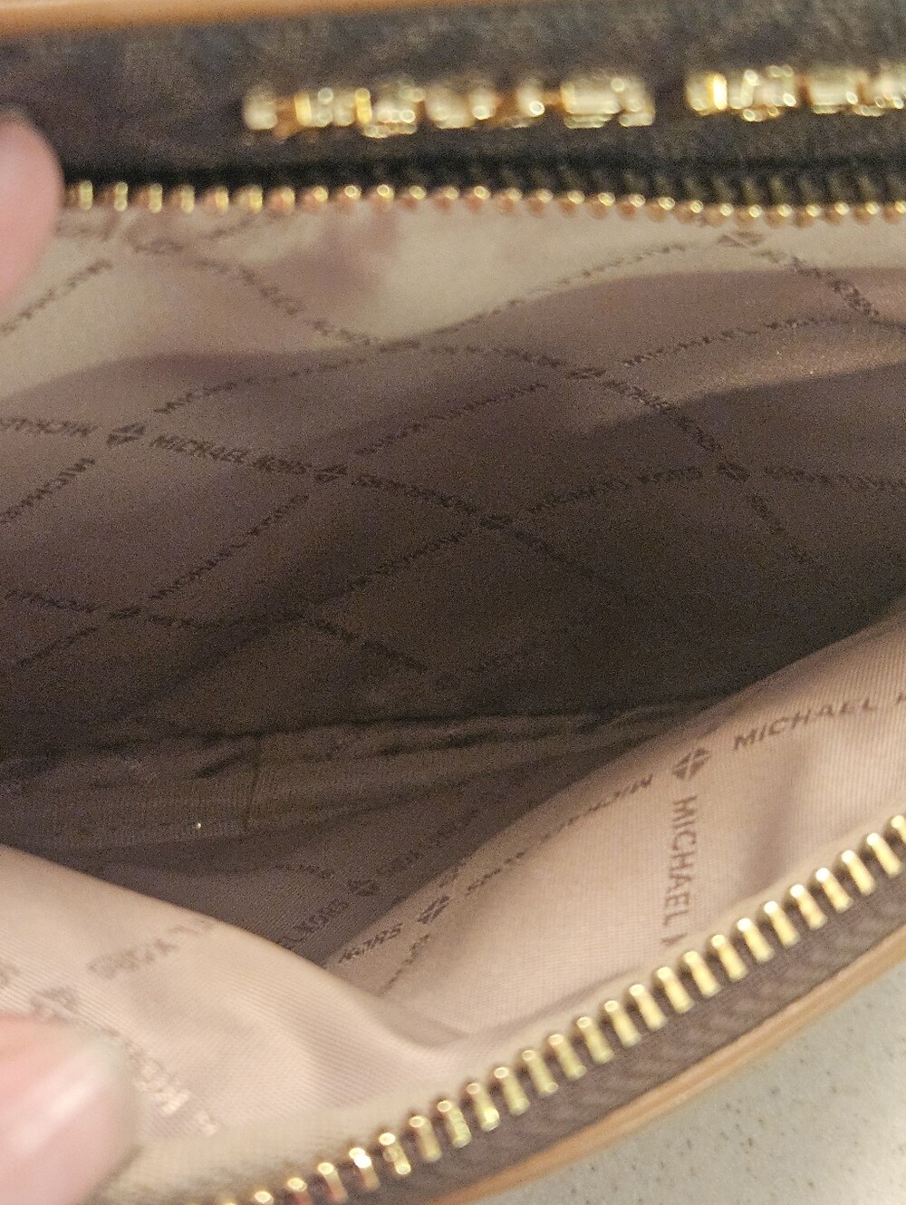 Michael Kors Jet Set Crossbody Signature Brown Purse PVC Coated Canvas - Picture 12 of 13